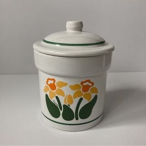 Vintage 1983 Treasure Craft Nina Yellow Daffodils Canister